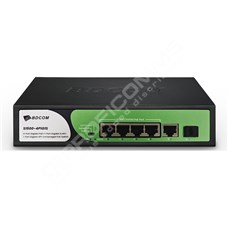 BDCOM S1500-4P1G1S: Unmanaged Gigabit PoE+ Switch, 4x PoE RJ-45, 1x SFP, 1x RJ-45, zdroj 220V AC, PoE budget 60W