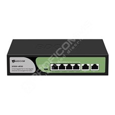 BDCOM S1500-4P2G: Unmanaged Gigabit PoE+ Switch, 4x PoE RJ-45, 2x RJ-45, zdroj 220V AC, PoE budget 60W