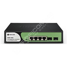 BDCOM S1500-4P2S: Unmanaged Gigabit PoE+ Switch, 4x PoE RJ-45, 2x SFP, zdroj 220V AC, PoE budget 60W