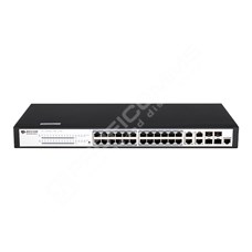 BDCOM S2528-P: L3-lite Managed PoE+ Gigabit Switch, 24x PoE GE RJ-45, 4x GE RJ-45/SFP kombo, PoE budget 370W, zdroj 220V AC