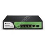 BDCOM S1500-4P1G1S: Unmanaged Gigabit PoE+ Switch, 4x PoE RJ-45, 1x SFP, 1x RJ-45, zdroj 220V AC, PoE budget 60W