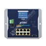 Planet WGS-5225-8P2S: Průmyslový L3 switch s managementem, 8-Port 10/100/1000T 802.3at PoE+, 2-Port 1G/2.5G SFP Wall-mount, s  LCD touch screenem