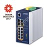 Planet IGS-5225-8P2S2X: L3 industriální PoE+ switch s managementem, 8* 1000T + 2* 100/1000X SFP + 2* 10G SFP+, -40 až 75 C, 2x vstupy - 48 až 56V DC, Modbus TCP, prvky síťové bezpečnosti, OSPFv2 a IPv4/6 statické směrování